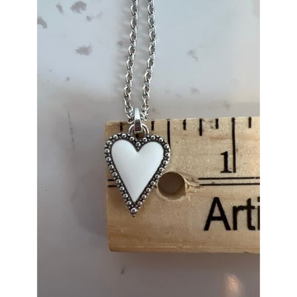 BRIGHTON DAZZLING LOVE WHITE HEART REVERSIBLE PENDANT NECKLACE NEW WITH TAGS - Picture 10 of 10